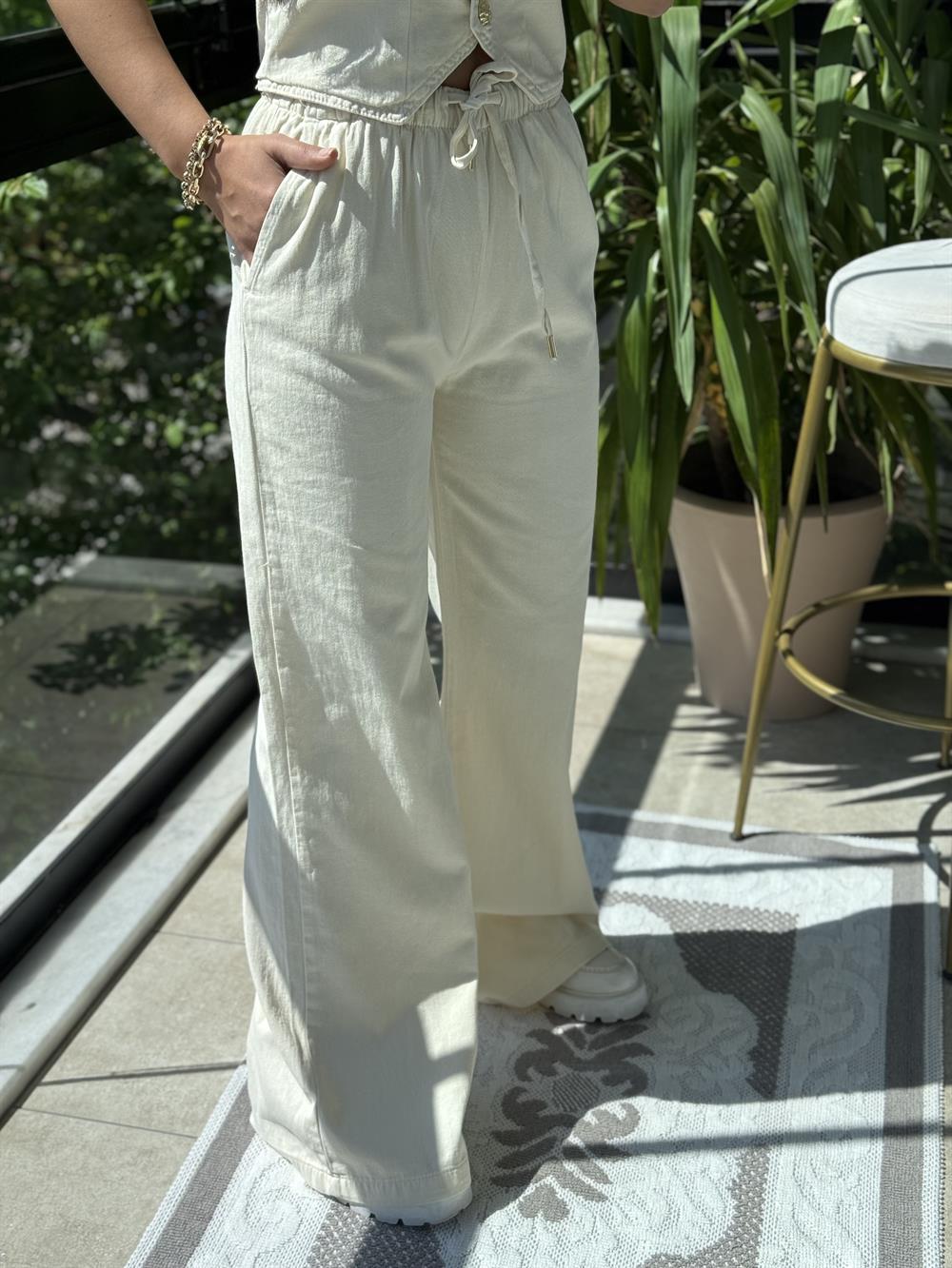 Palazzo Keten Pantolon Bej