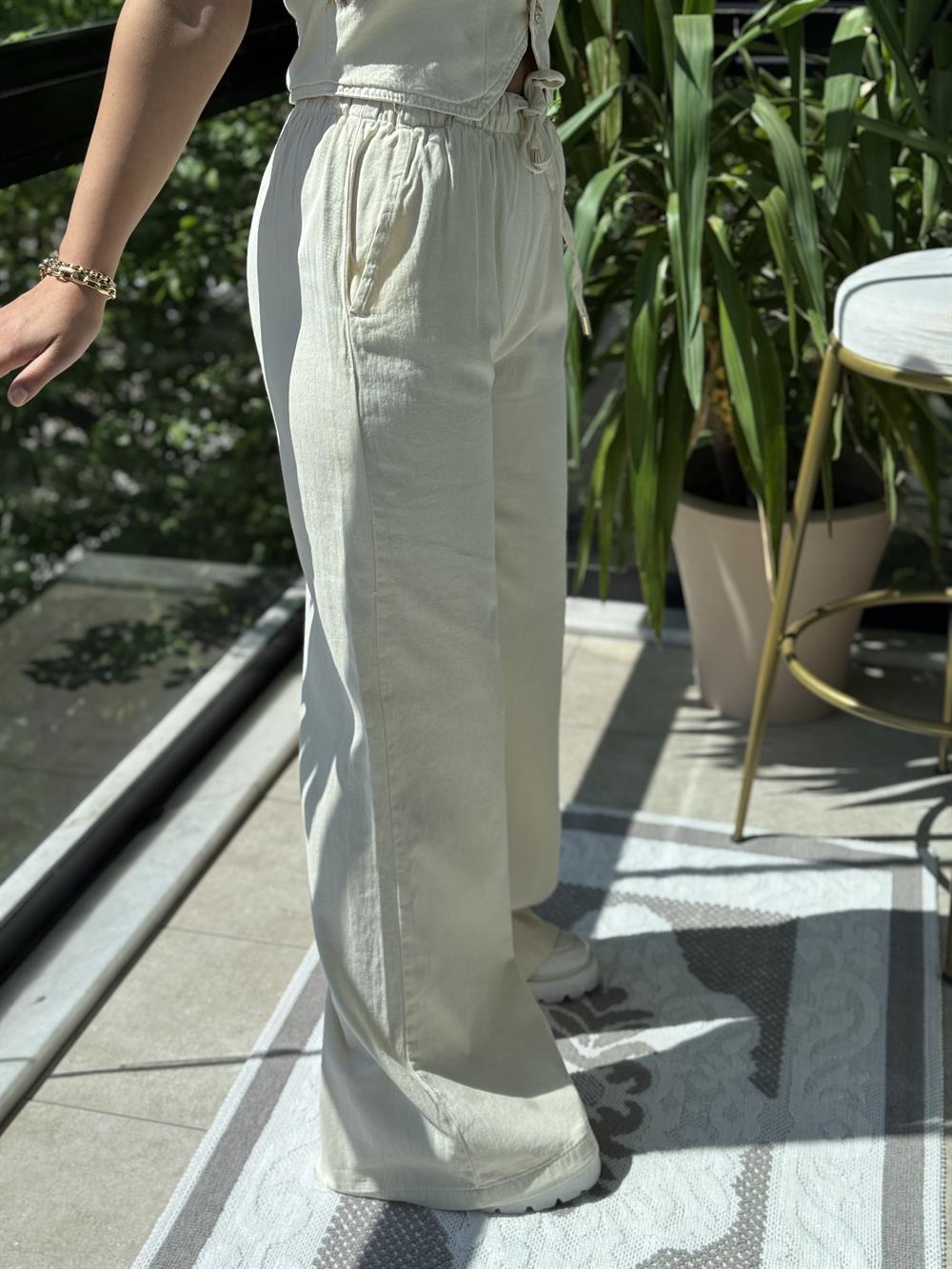 Palazzo Keten Pantolon Bej