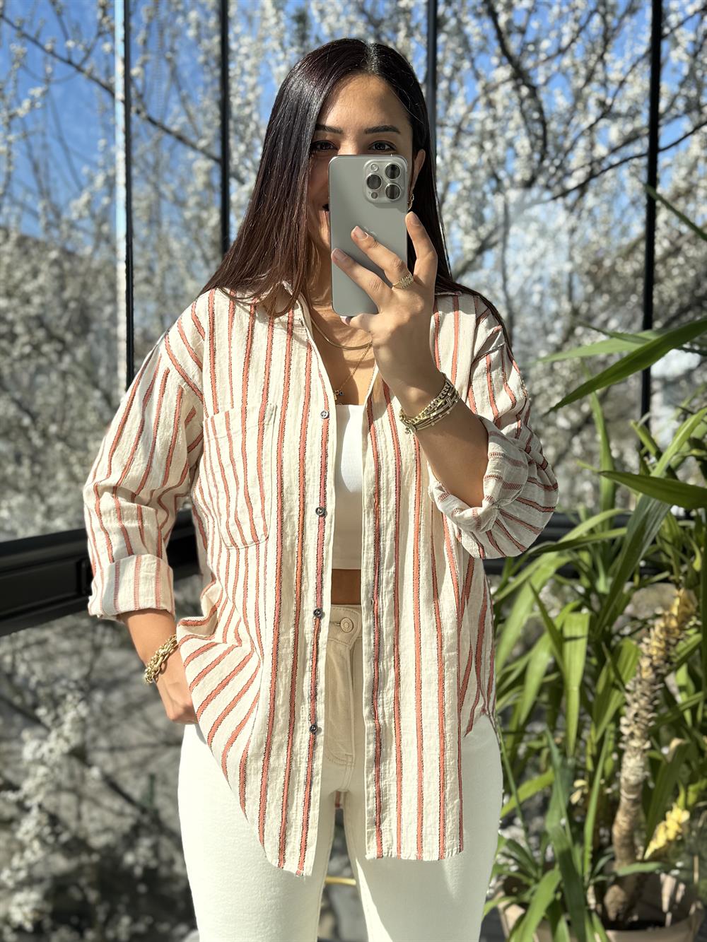 Pamuklu Çizgili Dokuma Kiremit