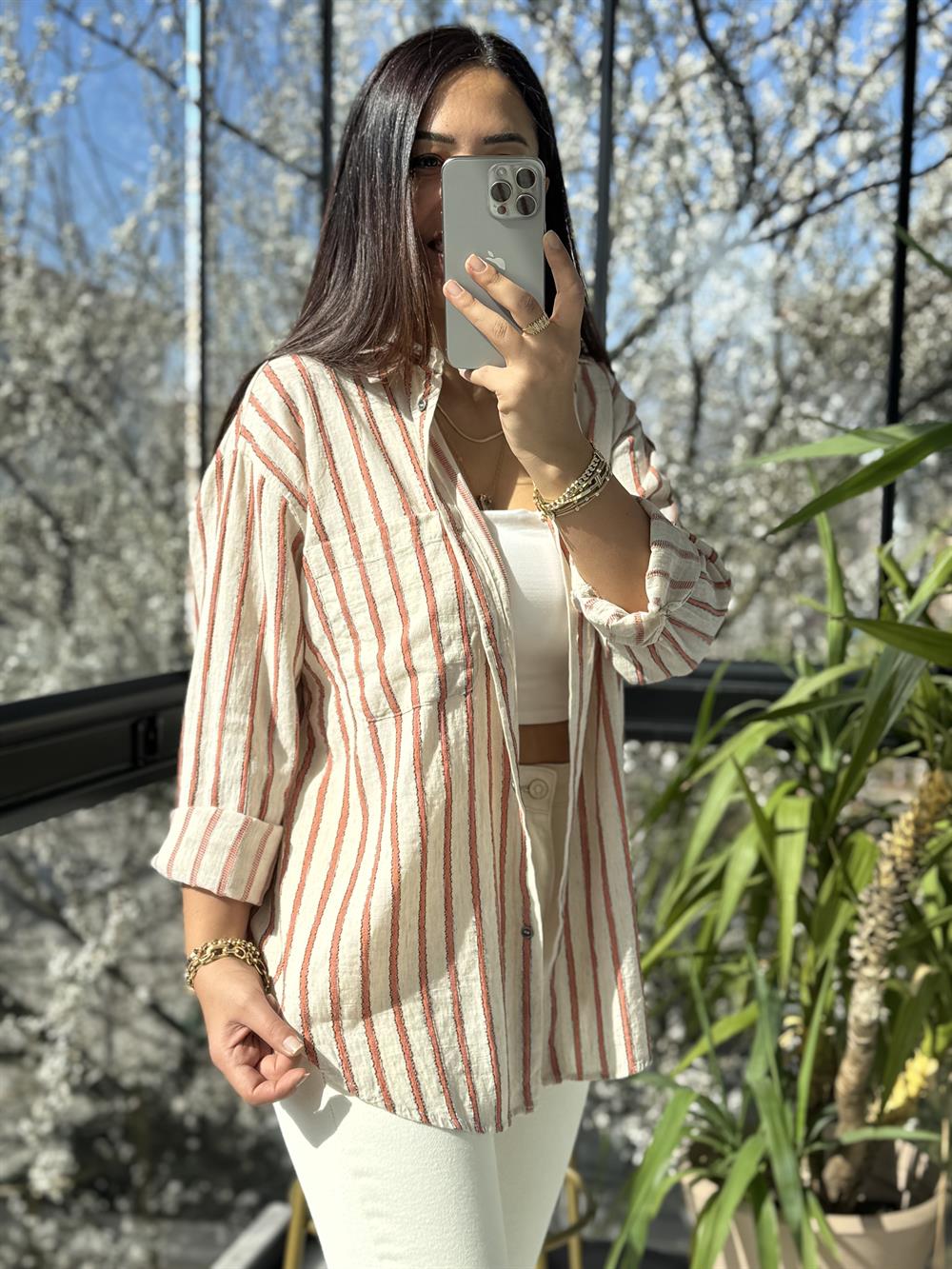 Pamuklu Çizgili Dokuma Kiremit