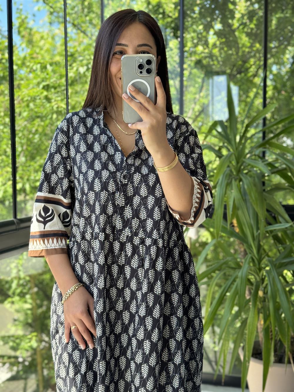 Pamuklu Elbise Siyah