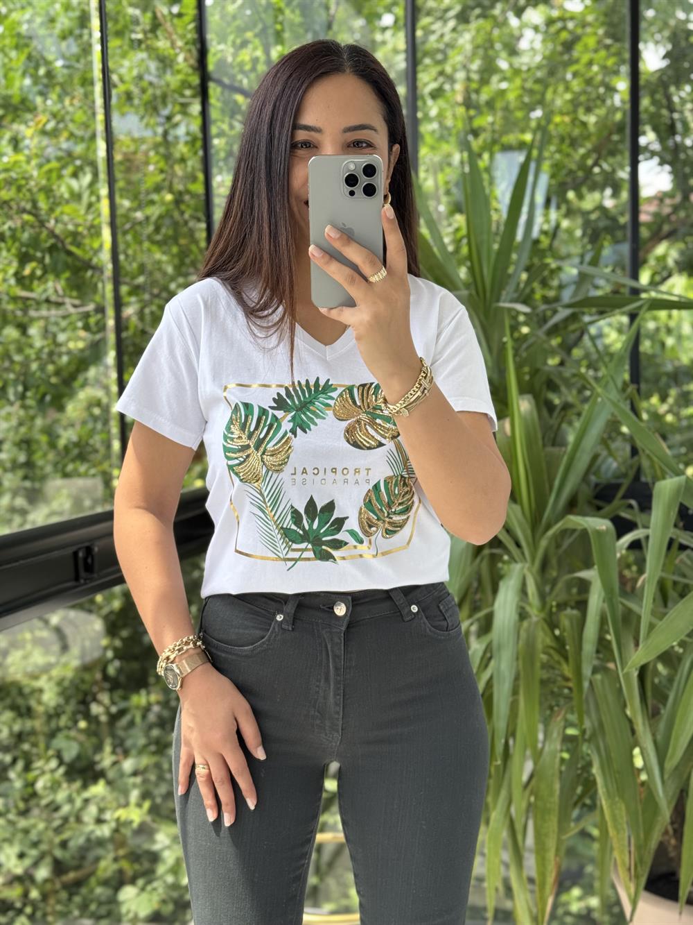 Pamuklu Tişört Tropical