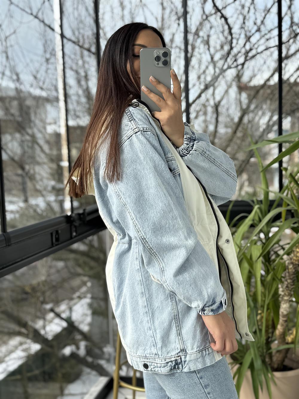 Parka Mix Yağmurluk Ekru