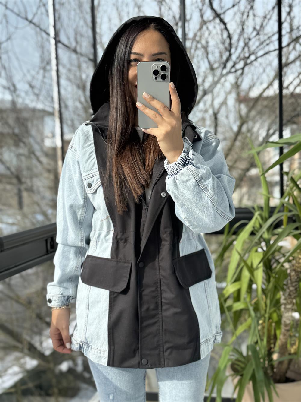 Parka Mix Yağmurluk Siyah