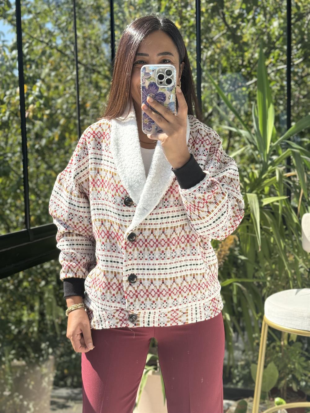 Pelüş Mont Kırmızı