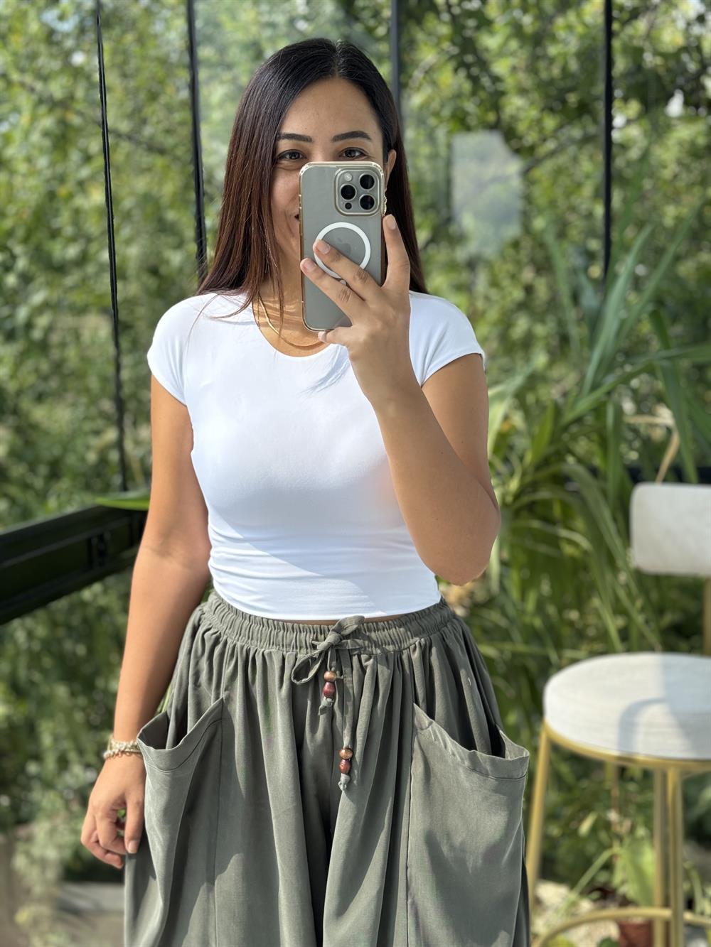 Poliamid Tişört Beyaz