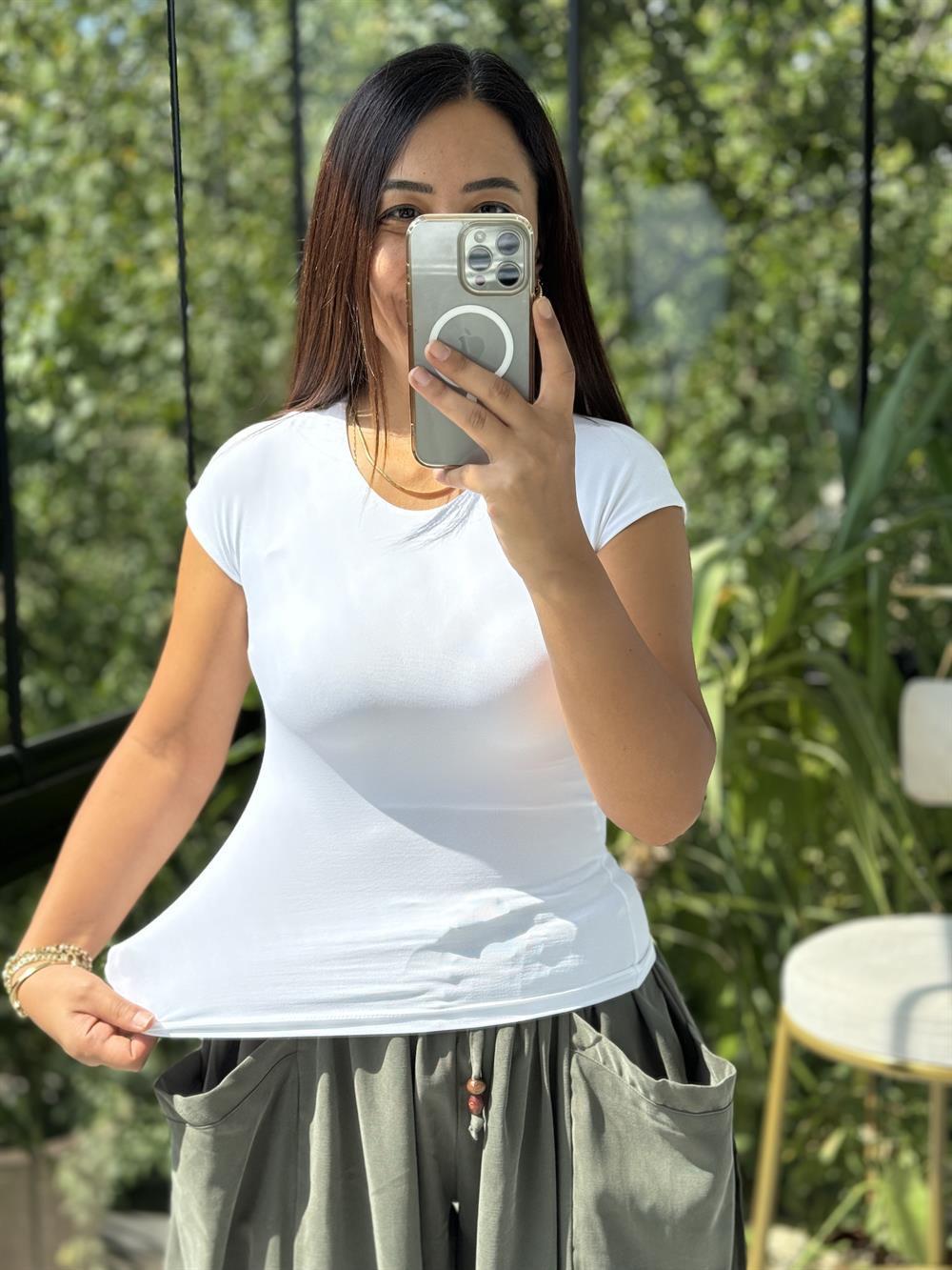 Poliamid Tişört Beyaz