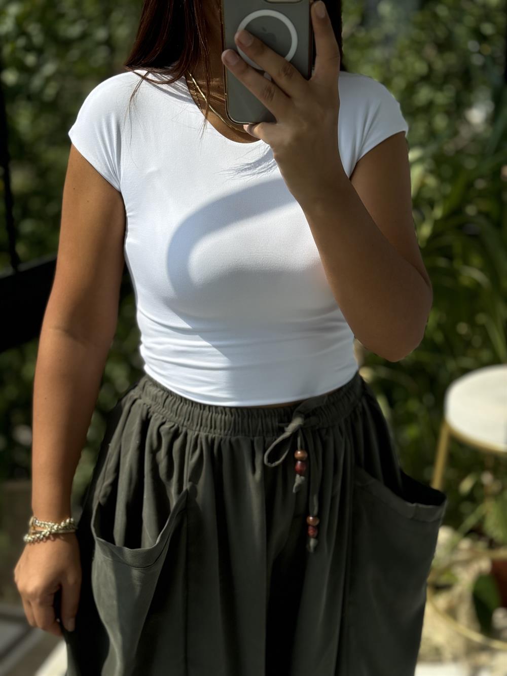 Poliamid Tişört Beyaz