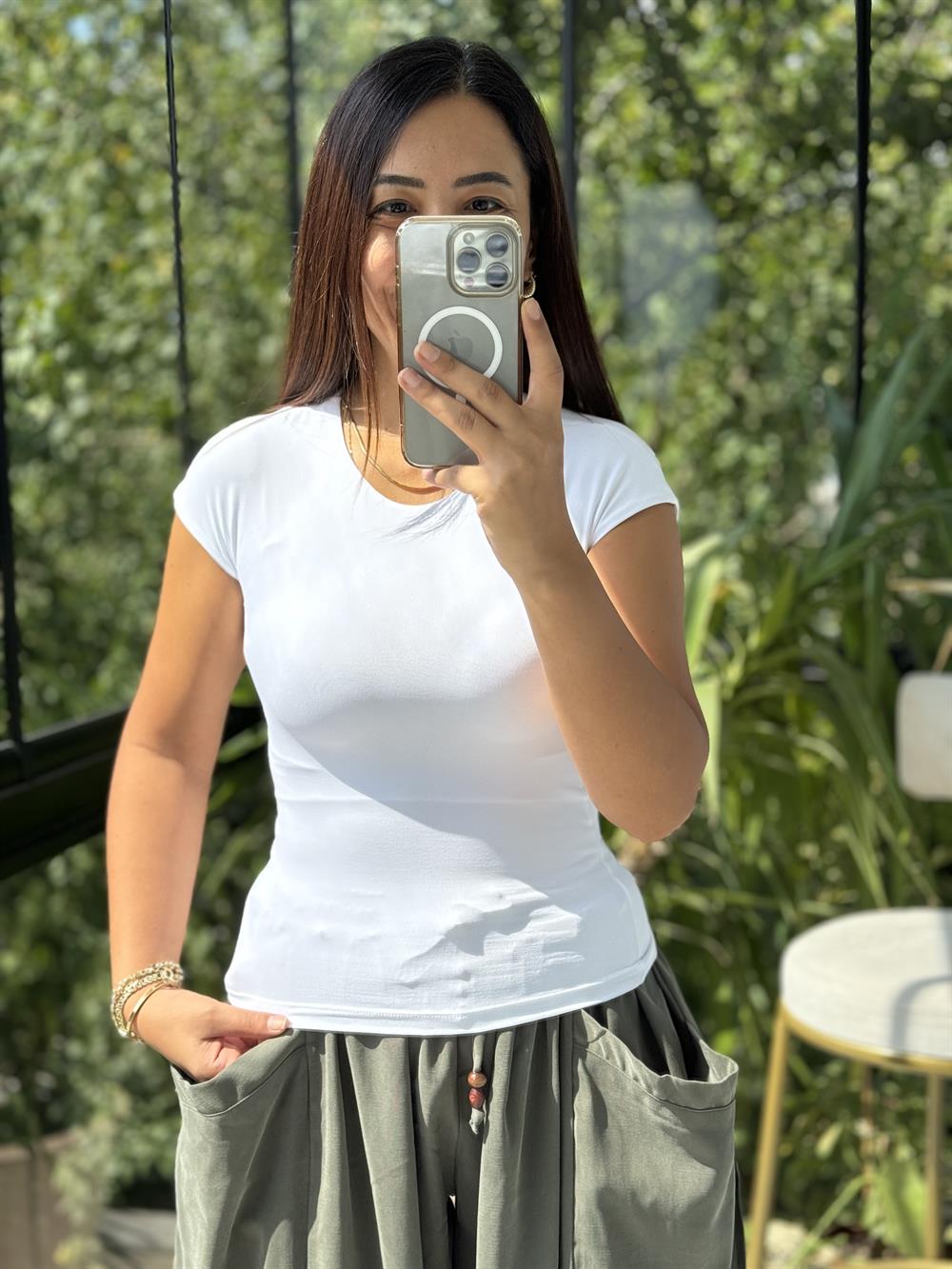 Poliamid Tişört Beyaz