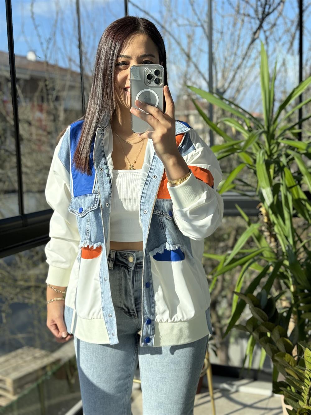 Porto Mix Biyeli Ceket Sax Mavi