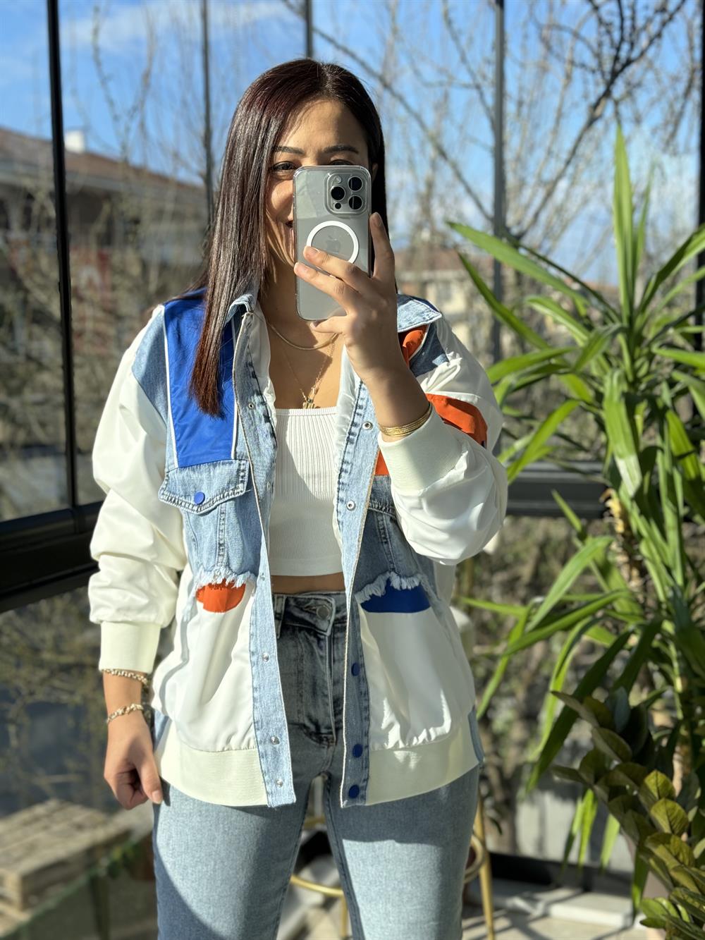 Porto Mix Biyeli Ceket Sax Mavi