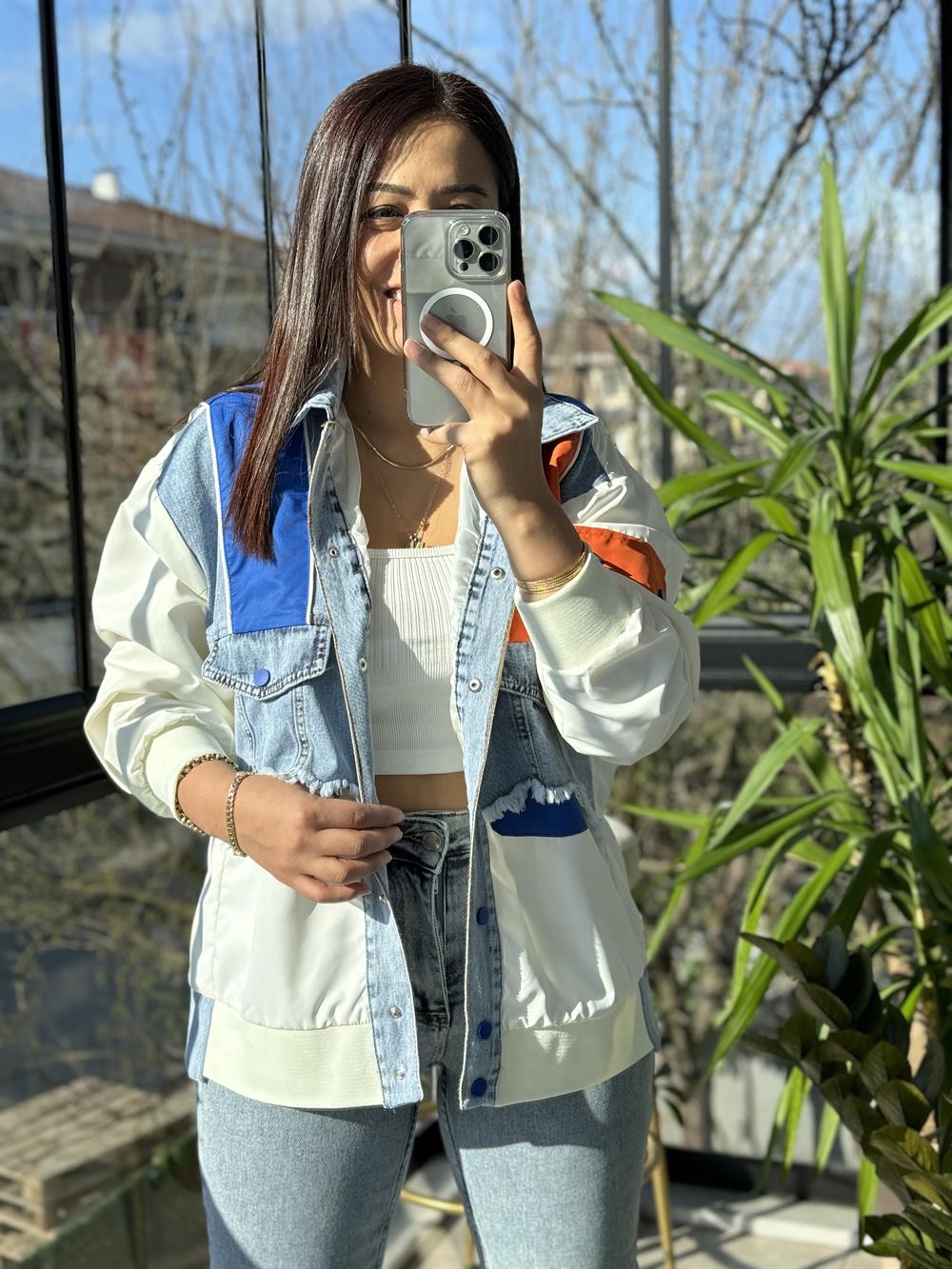 Porto Mix Biyeli Ceket Sax Mavi