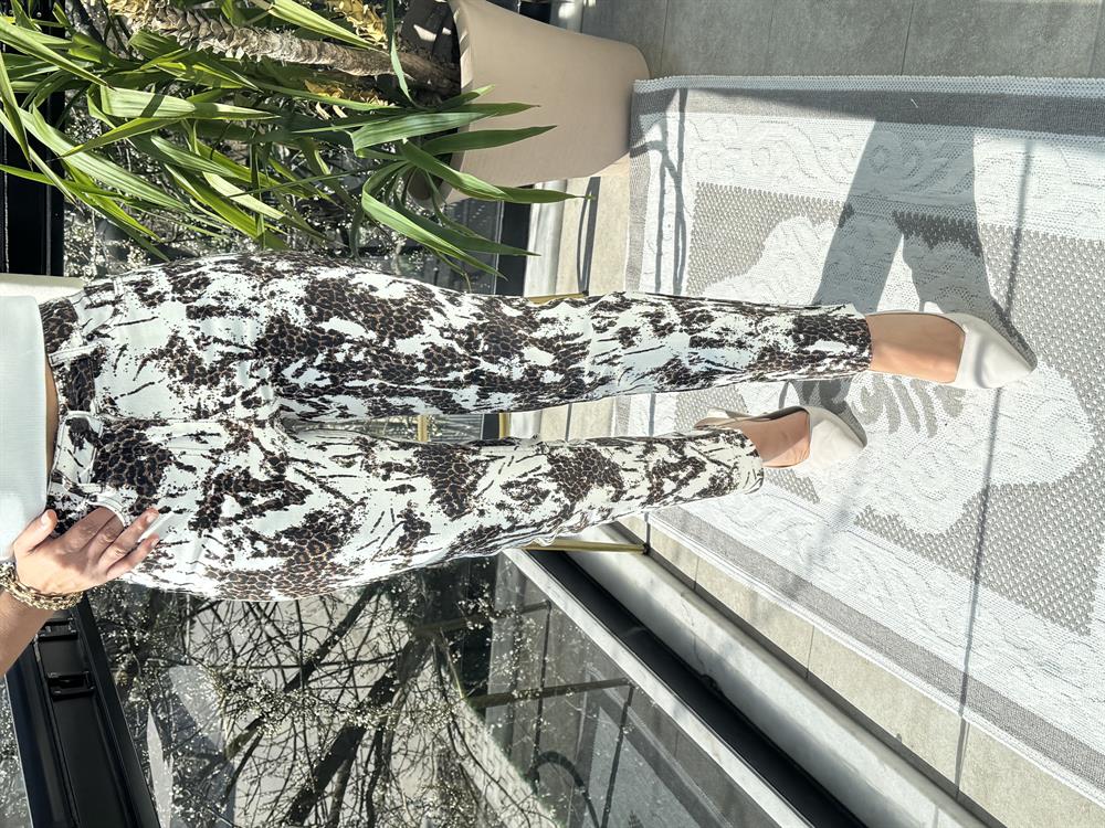 Premium Kalite Kesik Paça Jean Desenli