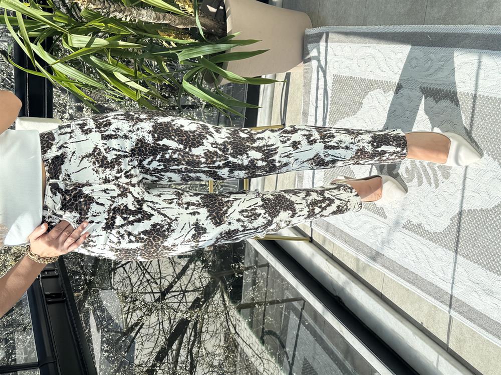 Premium Kalite Kesik Paça Jean Desenli