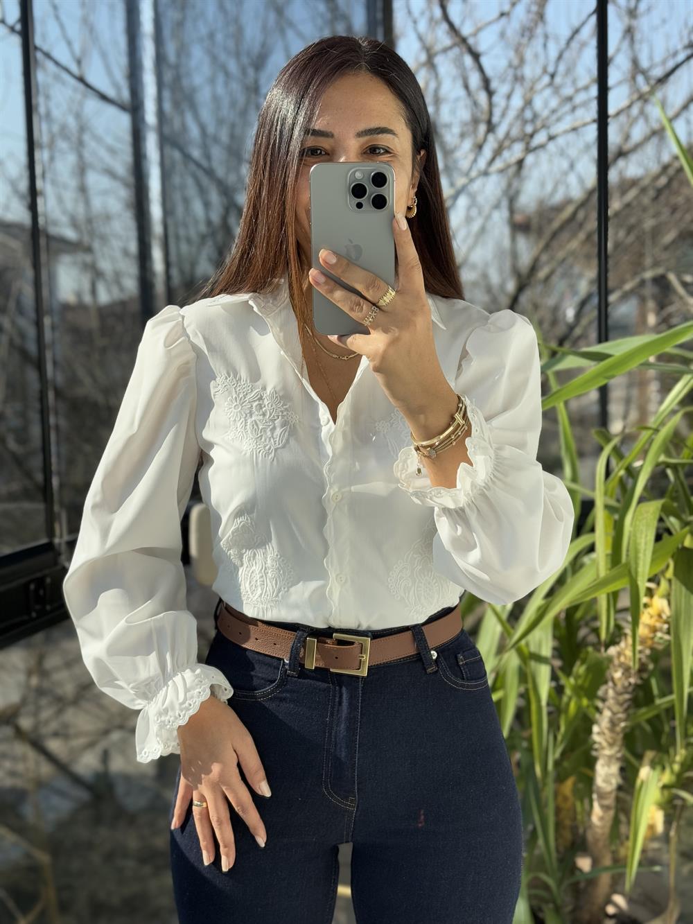 Prenses Gömlek Beyaz