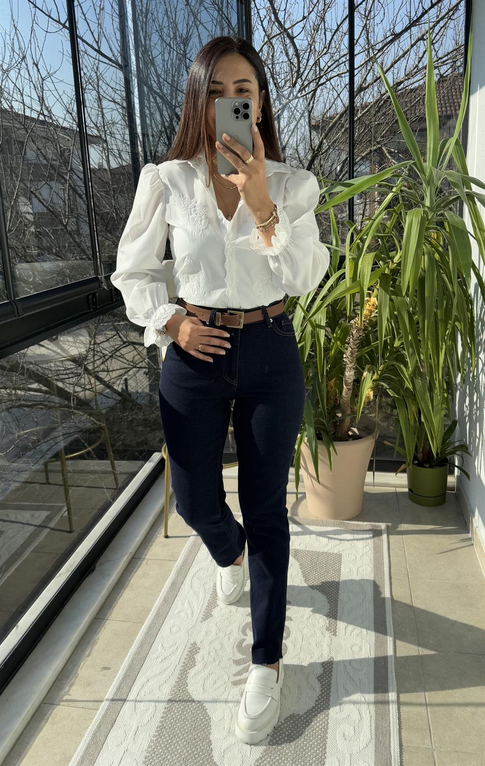 Prenses Gömlek Beyaz