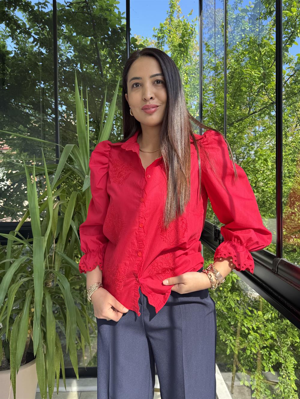 Prenses Gömlek Kırmızı