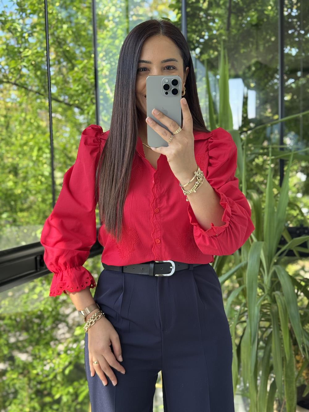 Prenses Gömlek Kırmızı