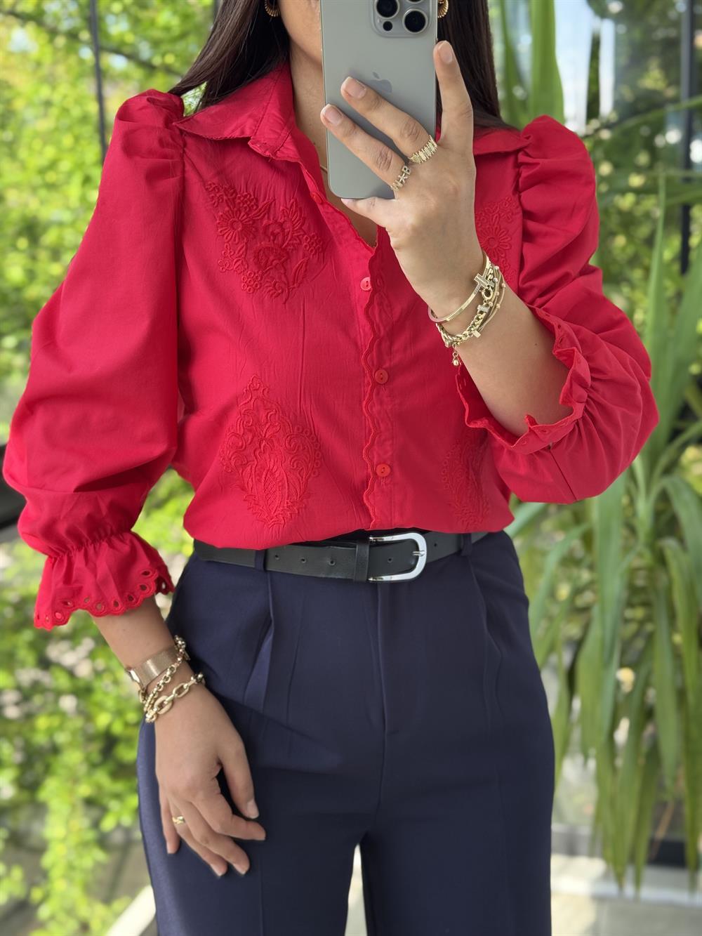 Prenses Gömlek Kırmızı