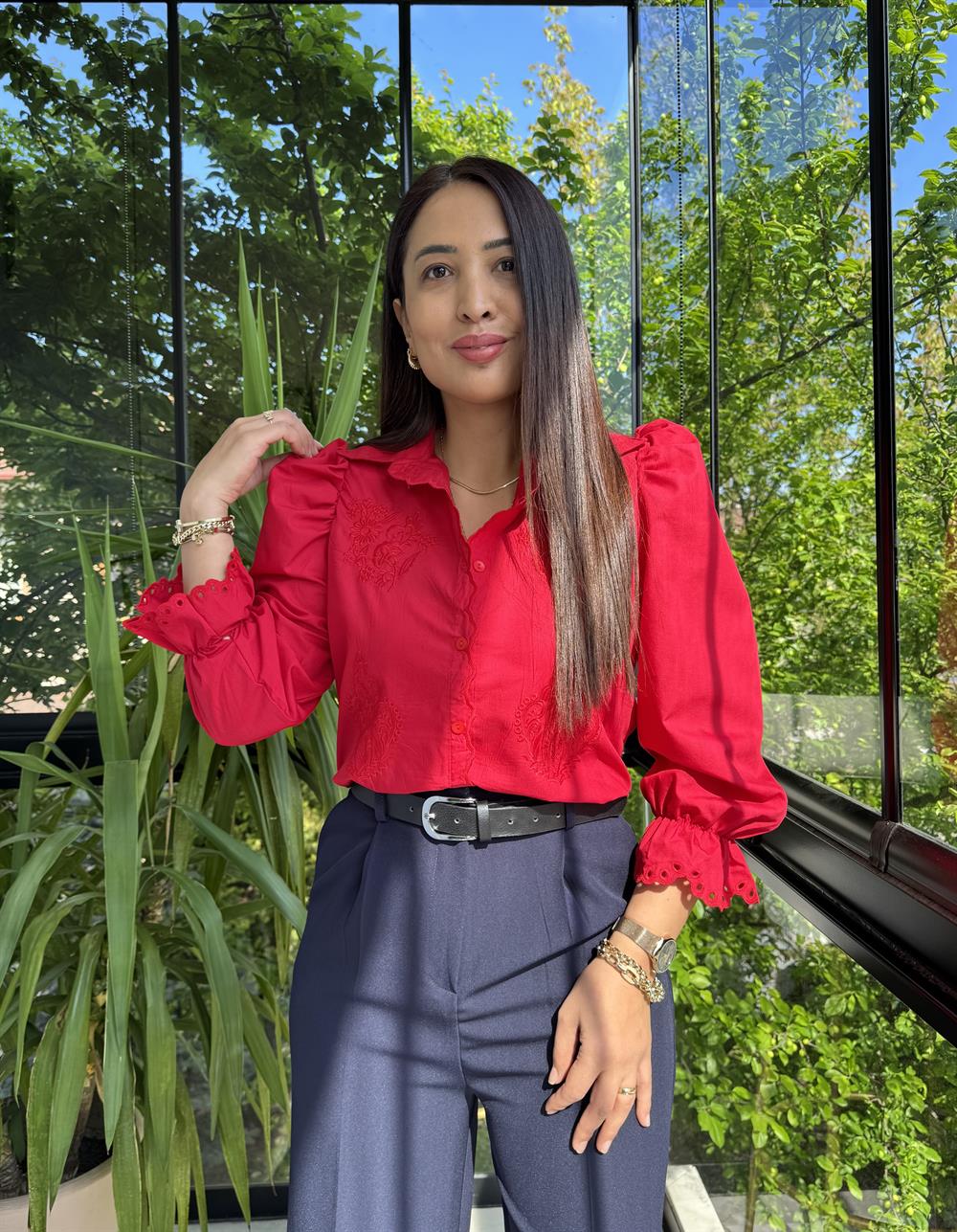 Prenses Gömlek Kırmızı