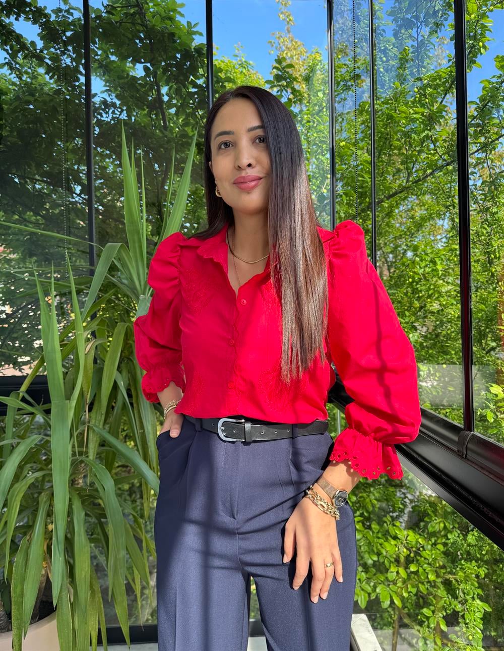 Prenses Gömlek Kırmızı