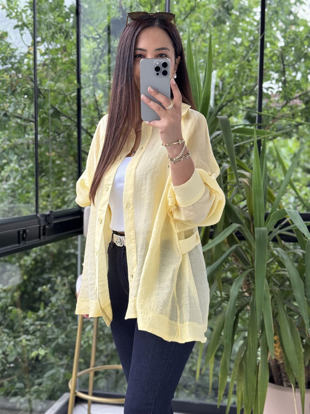 Reğlan Kol Salaş Gömlek Sarı