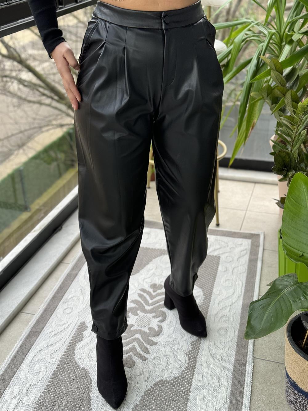 Şalvar Kesim Deri Pantolon 