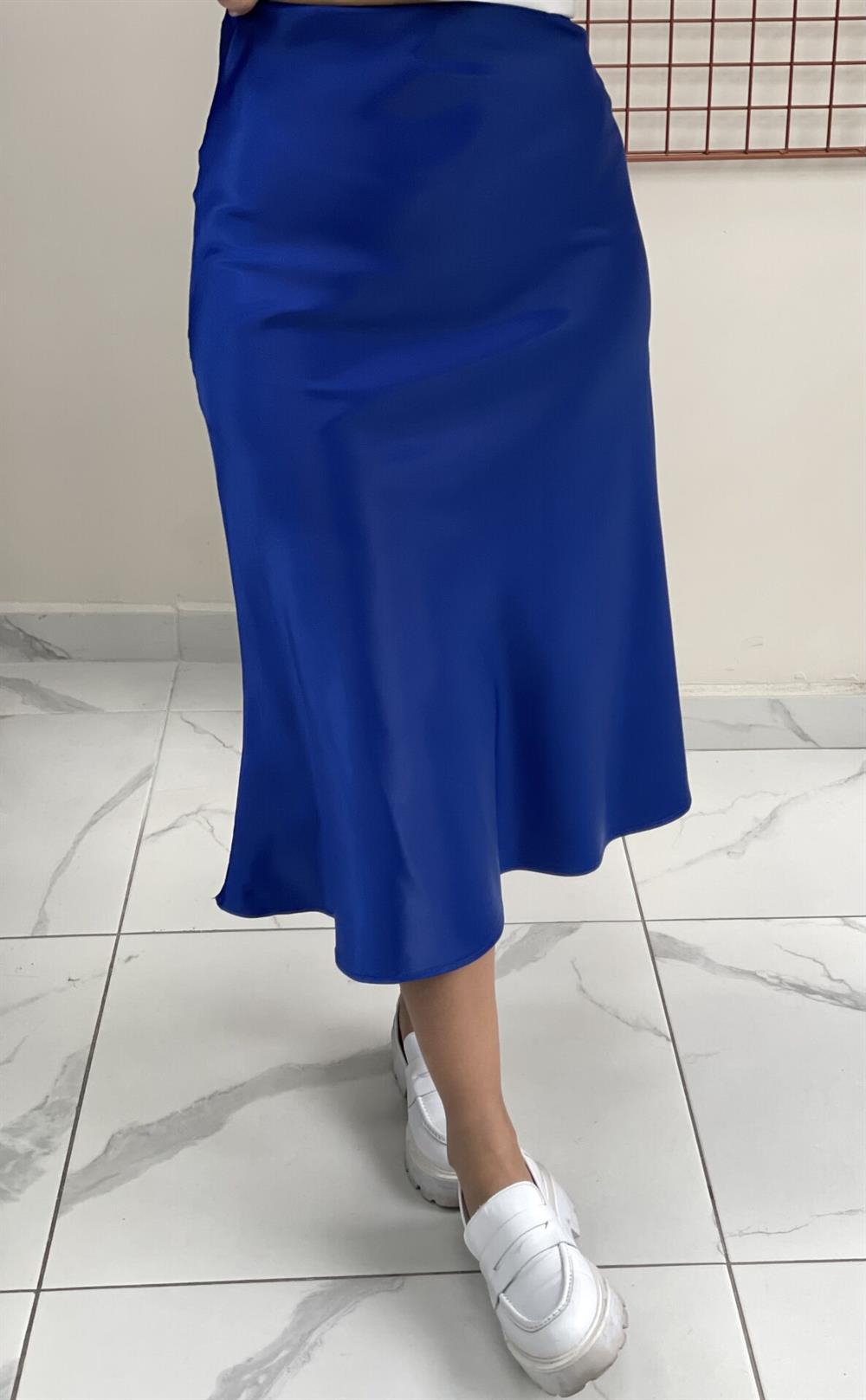 Sax Mavi Tok Saten Etek