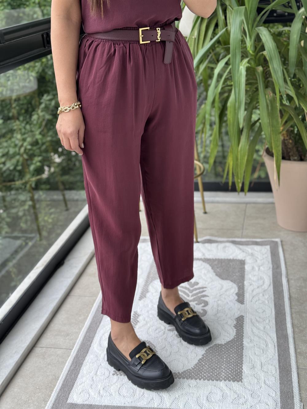 Sıfır Kol Tensel Takım Bordo