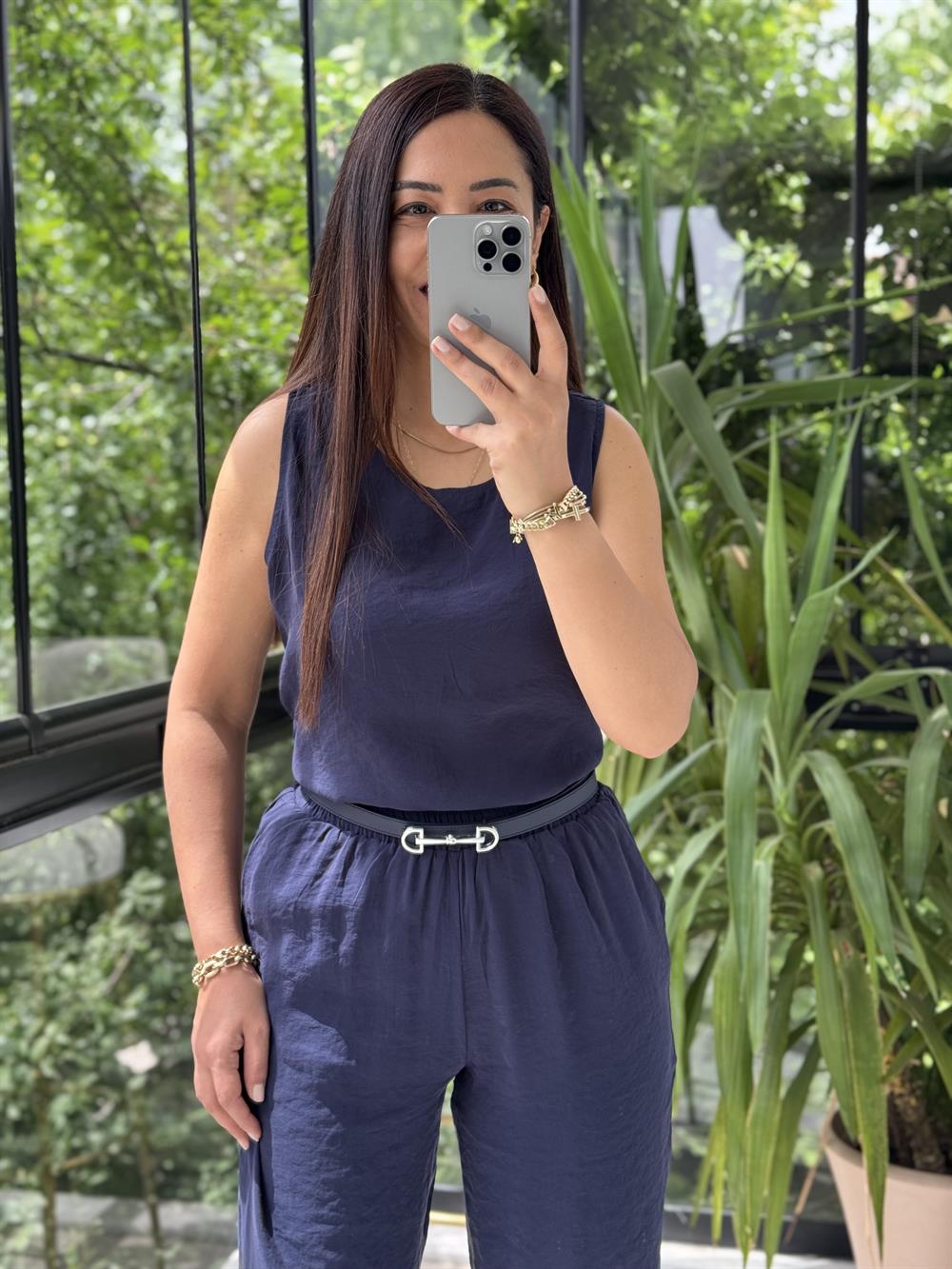 Sıfır Kol Tensel Takım Lacivert