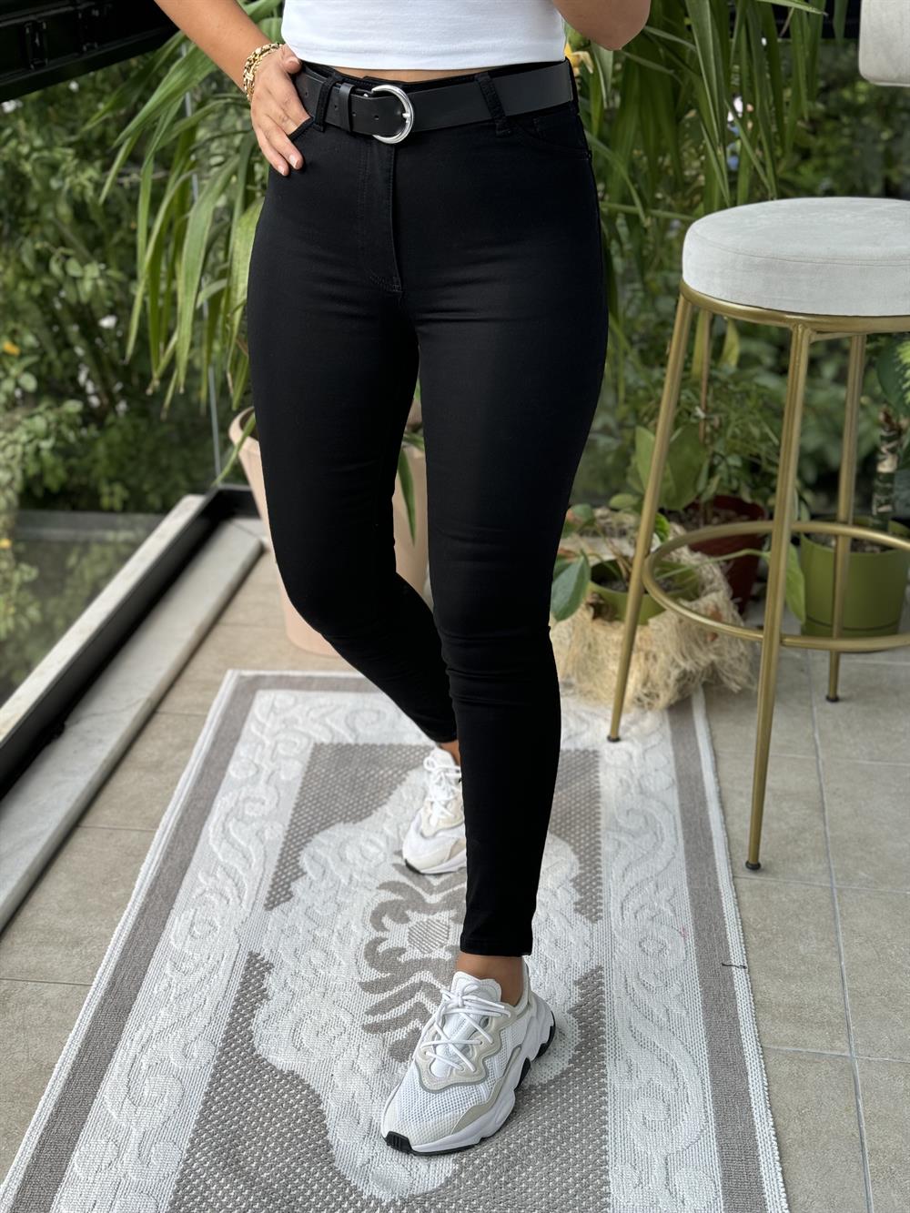 Siyah Yüksek Bel Skinny Jean