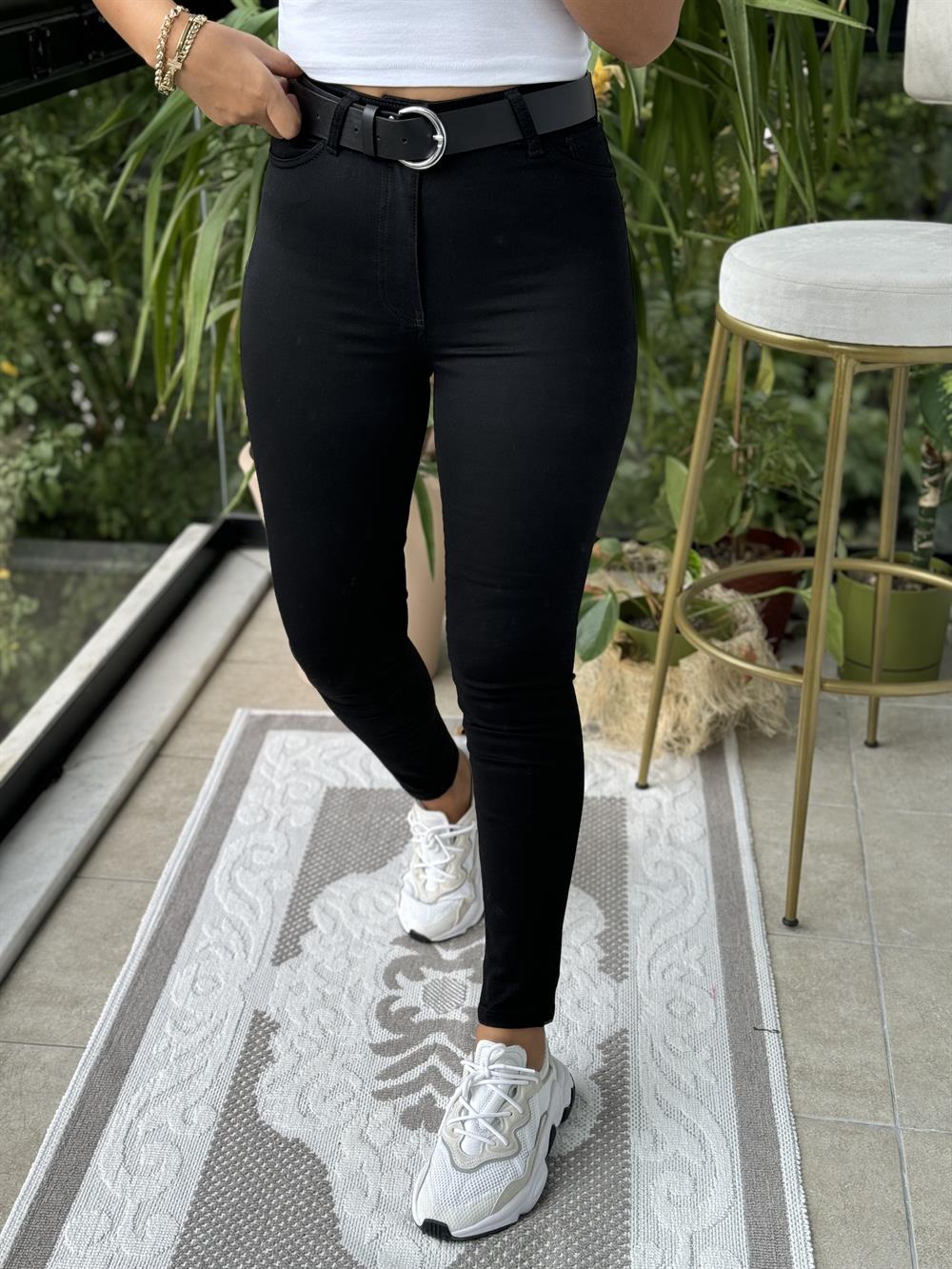 Siyah Yüksek Bel Skinny Jean