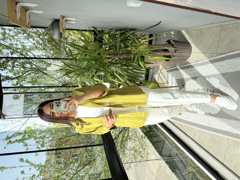 Tek Cep Natural Gömlek Yağ Yeşili