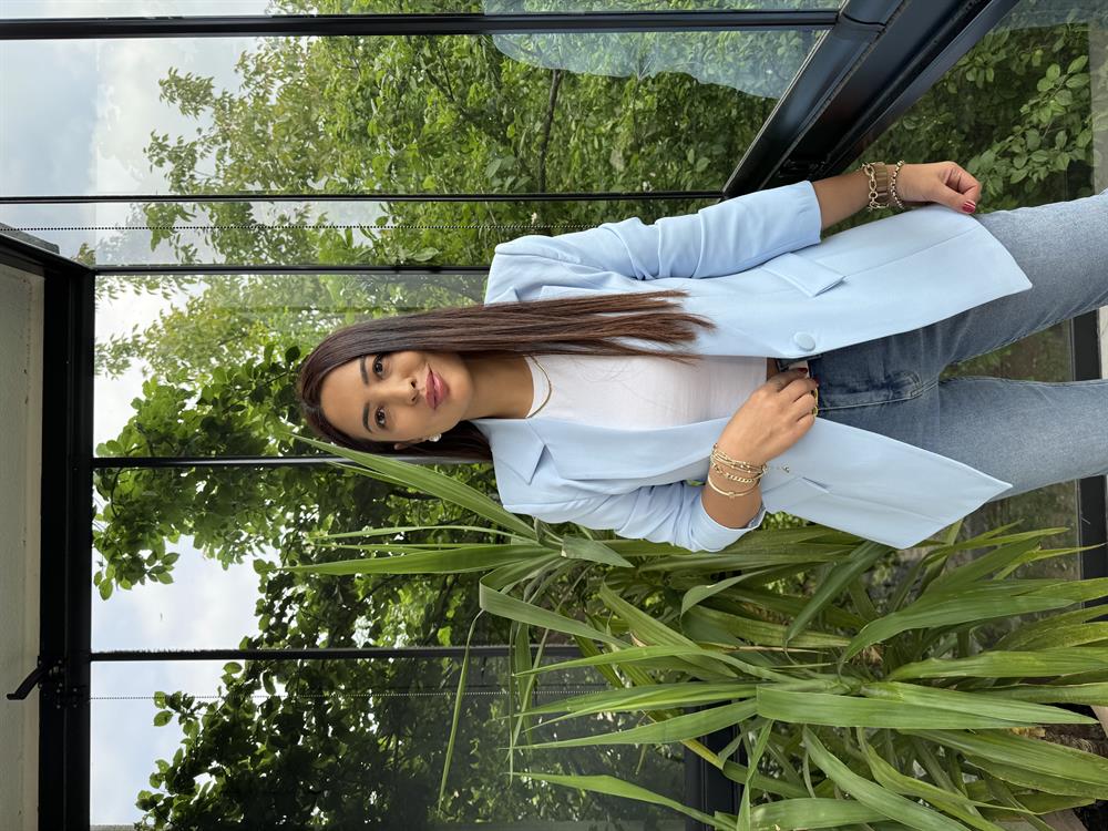 Tek Düğme Blazer Ceket Bebe Mavi