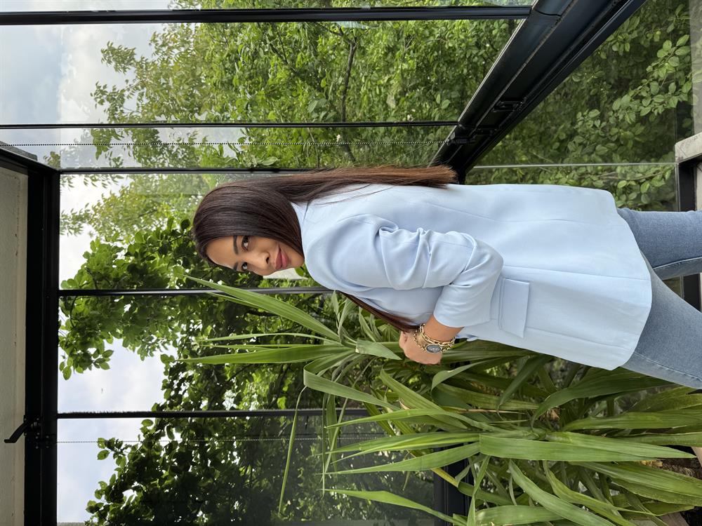 Tek Düğme Blazer Ceket Bebe Mavi