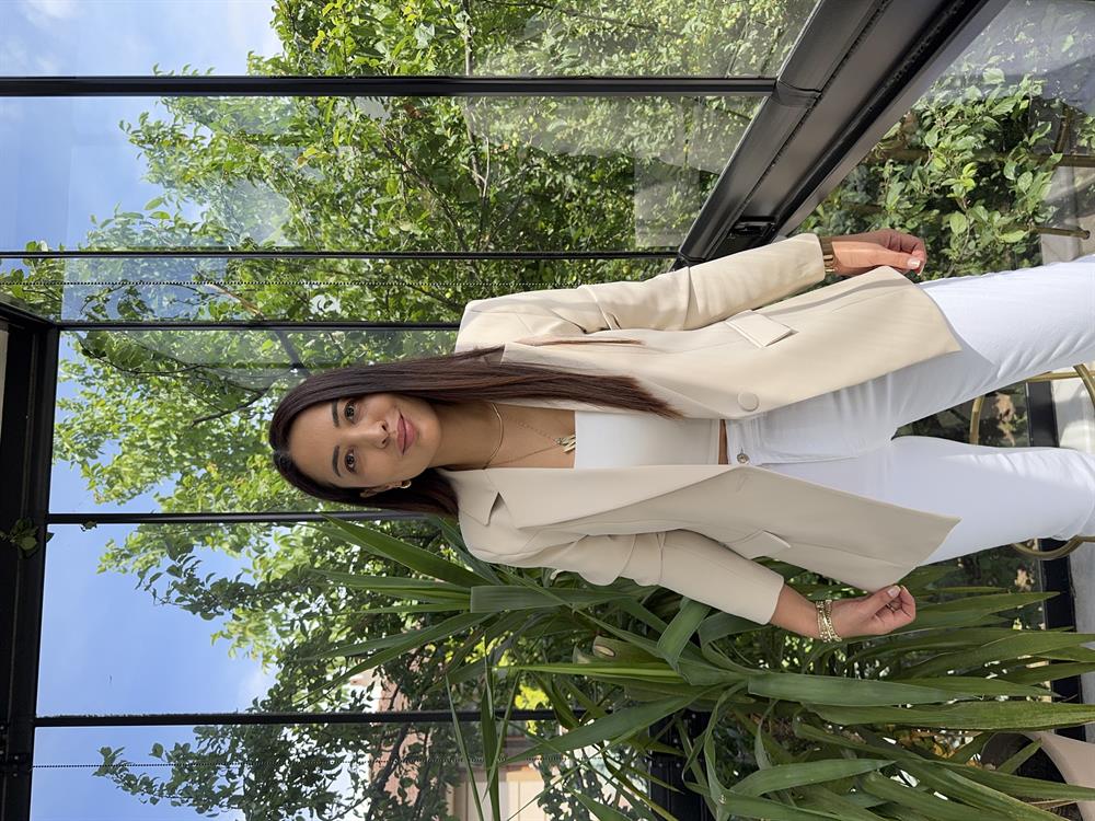 Tek Düğme Blazer Ceket Bej