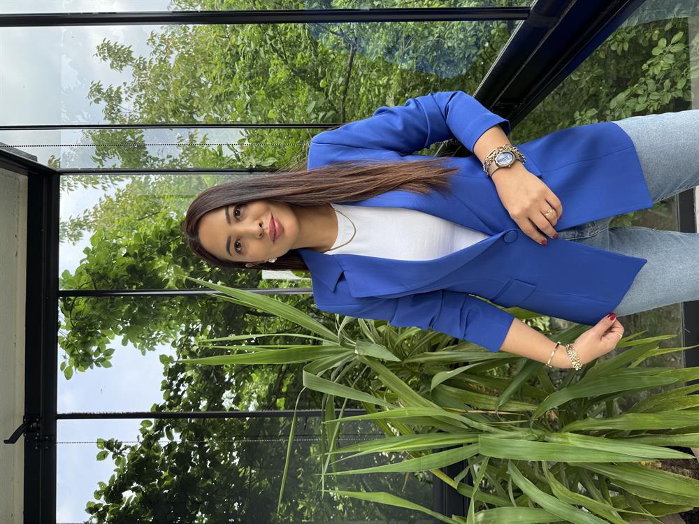 Tek Düğme Blazer Ceket Sax Mavi