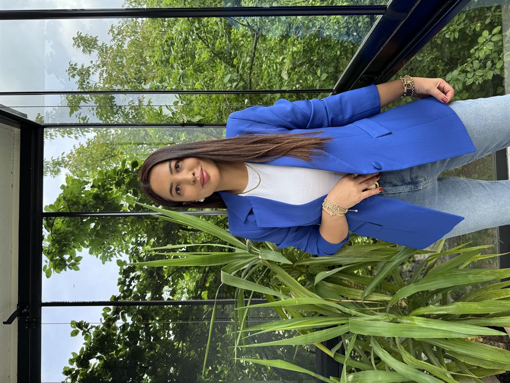 Tek Düğme Blazer Ceket Sax Mavi