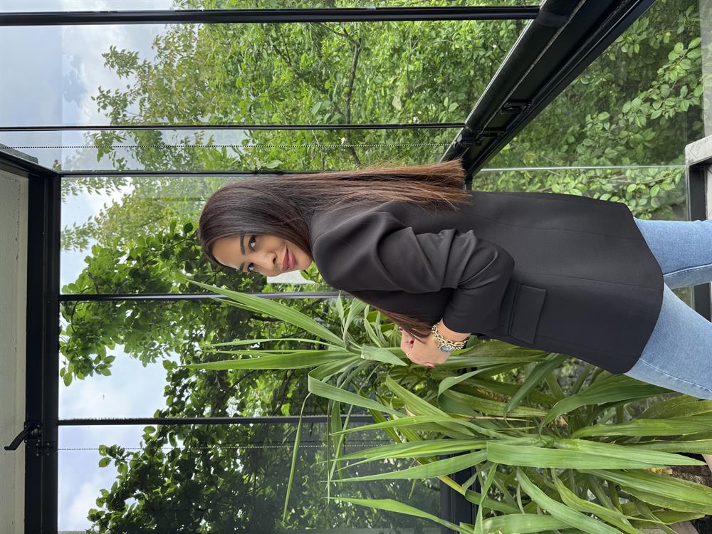 Tek Düğme Blazer Ceket Siyah