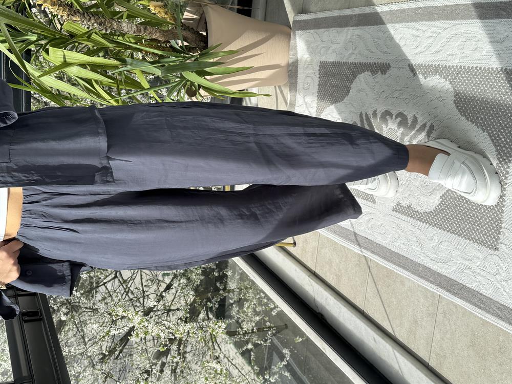 Tensel Cepli Gömlek Takım Antrasit