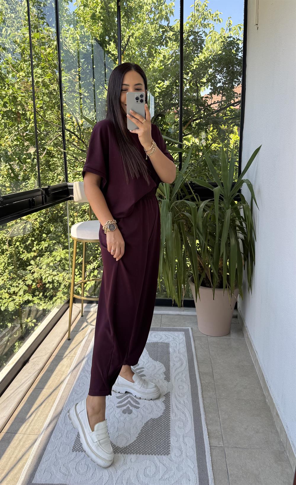 Tişört Pantolon Takım Bordo