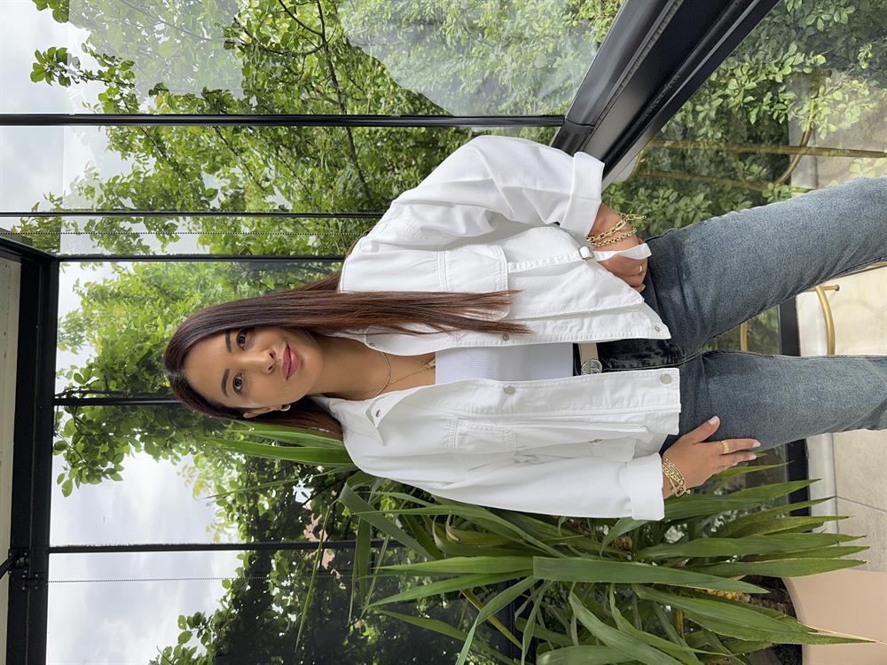 Toka Detay Ceket Beyaz