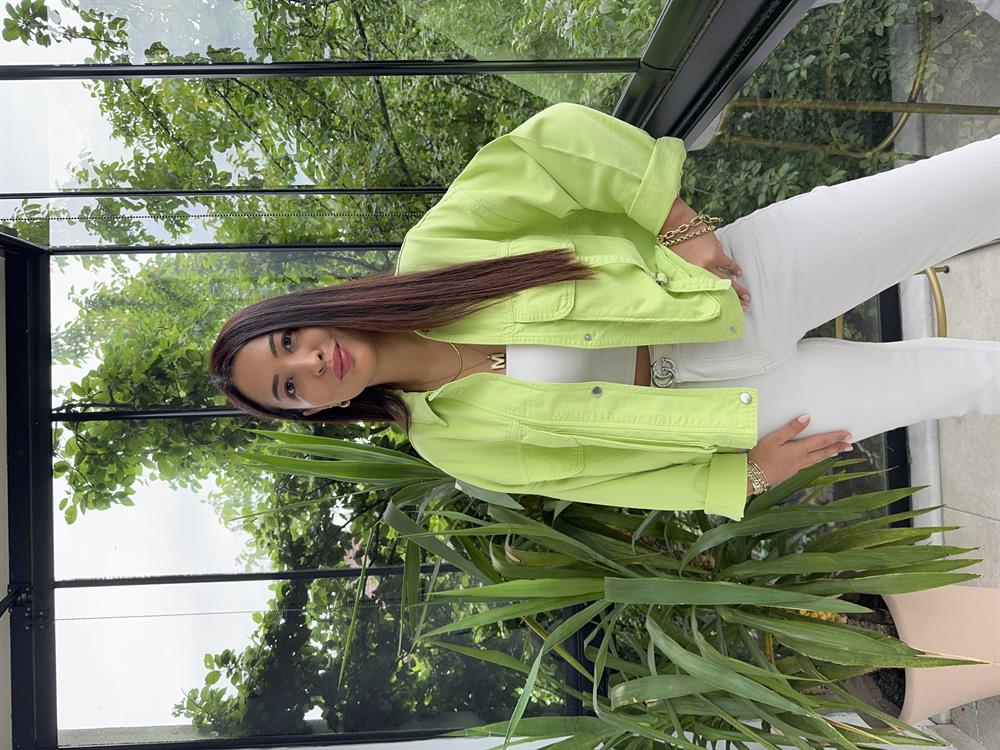 Toka Detay Ceket Fıstık Yeşili