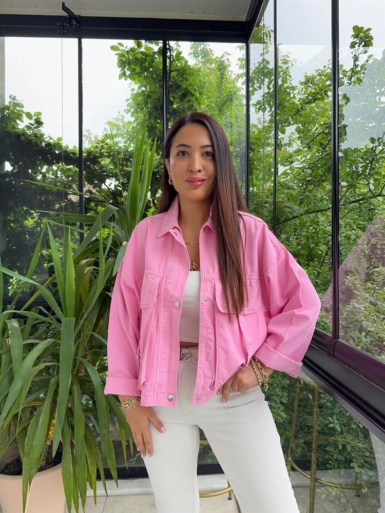 Toka Detay Ceket Pembe