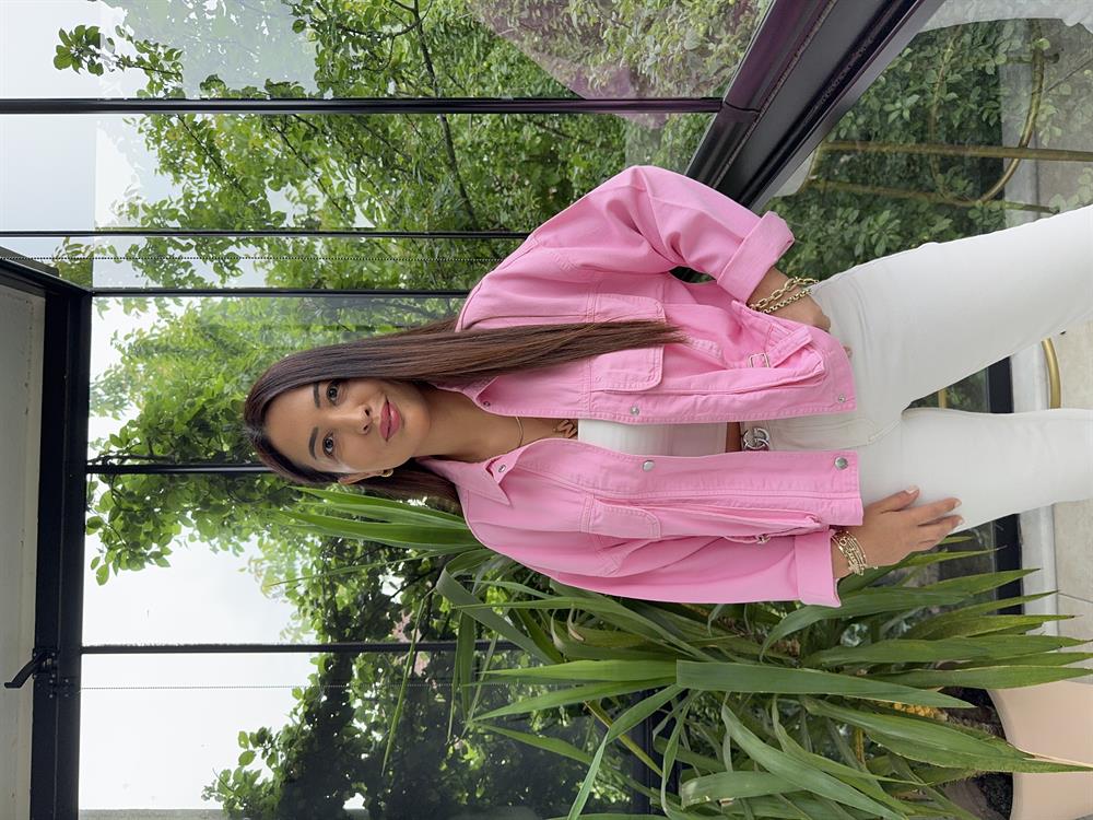 Toka Detay Ceket Pembe