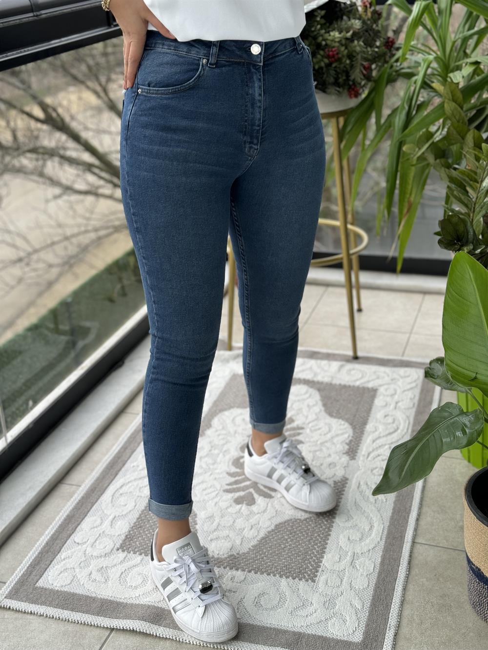 Toparlayıcı Skinny Jean Mavi