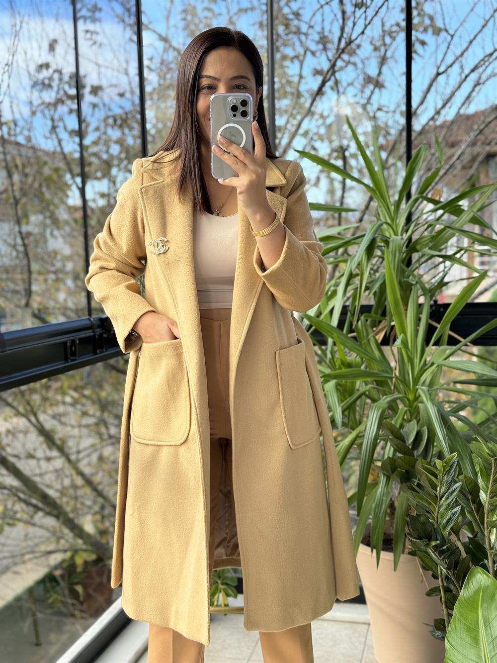 Torba Cep İthal Kumaş Kaban Kahve