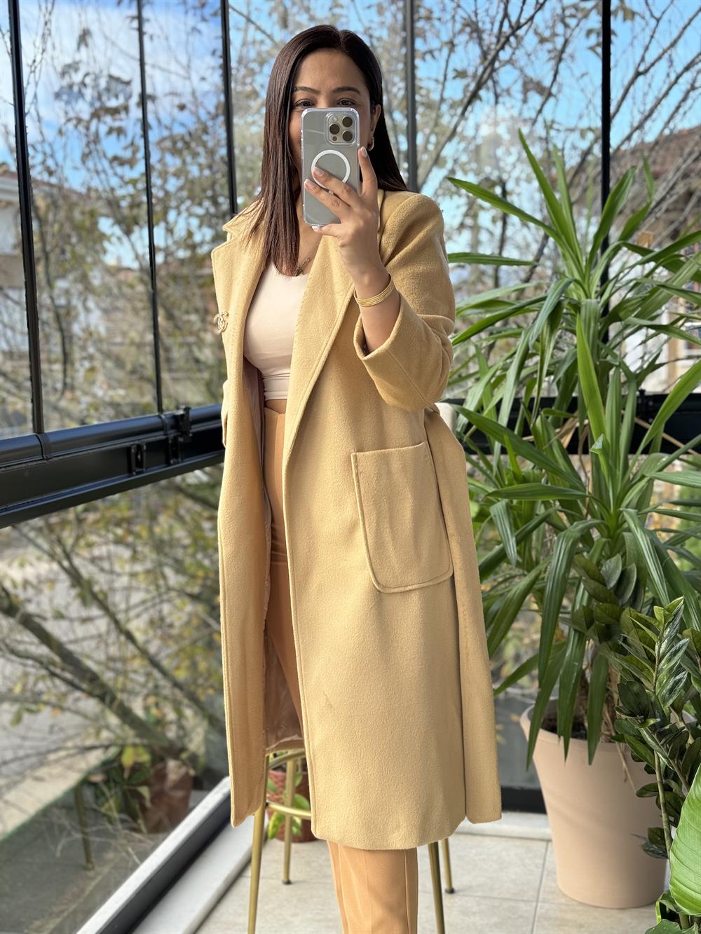 Torba Cep İthal Kumaş Kaban Kahve