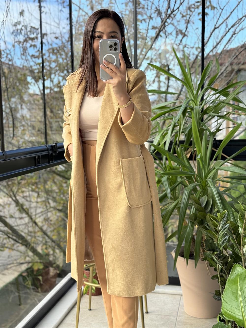 Torba Cep İthal Kumaş Kaban Kahve