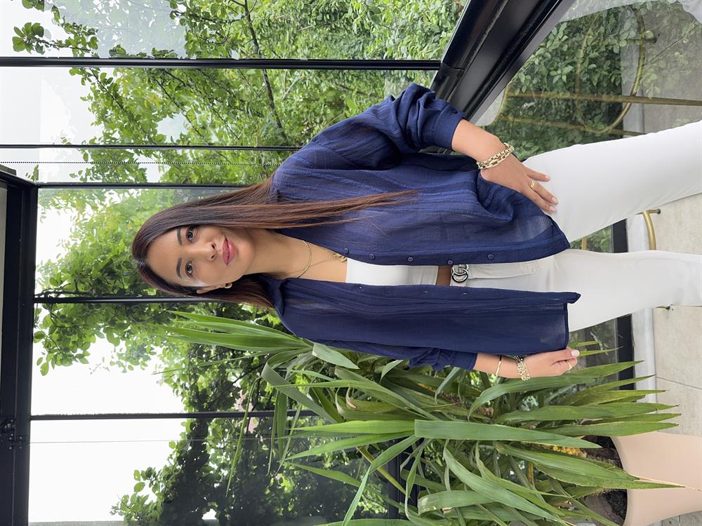 Transparan Gömlek Lacivert